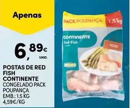 Continente Postas de red fish continente congelado pack poupança promoção