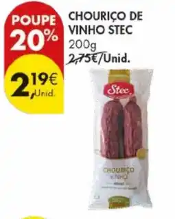 Pingo Doce Chourico de vinho stec promoção