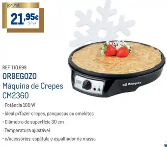 Orbegozo Máquina de Crepes CM2360 100W
