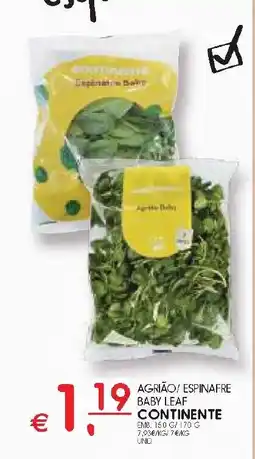 Meu Super Agrião/ espinafre baby leaf continente promoção