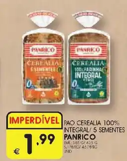 Meu Super Pao cerealia 100% integral/ 5 sementes panrico promoção
