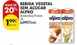 Pingo Doce Bebida vegetal sem açúcar alpro promoção