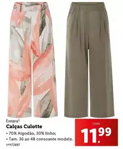 Lidl Esmara - calcas culotte promoção