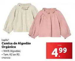 Lidl Camisa de algodão organico promoção