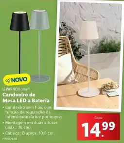 Lidl A+ - candeiro de mesa led a batería promoção