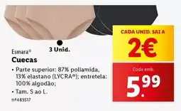 Lidl Esmara - cuecas promoção