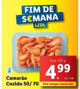 Lidl Lidl - camarão cozido promoção