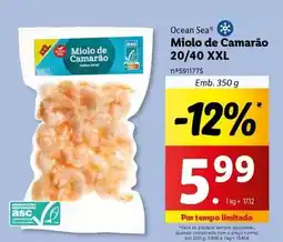 Lidl Ocean sea - miolo de camarão 20/40 xxl promoção