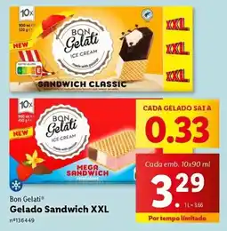 Lidl A+ - gelado sandwich xxl promoção
