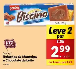 Lidl Sondey - bolachas de manteiga e chocolate de leite promoção
