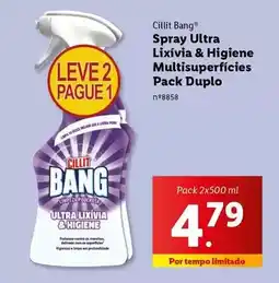 Lidl Cillit bang - spray ultra lixivia & higiene multisuperficies pack duplo promoção