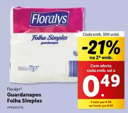 Lidl Floralys - guardanapos folha simples promoção