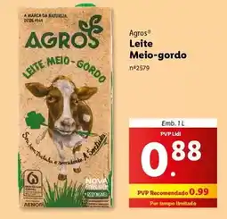 Lidl Agros - leite meio-gordo promoção