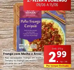 Lidl Vitasia - frango com molho e arroz promoção