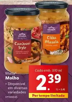 Lidl Vitasia - molho promoção