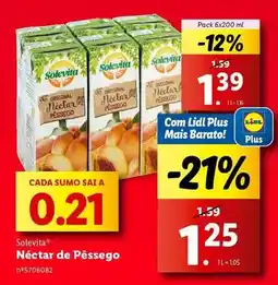 Lidl Solevita - néctar de pêssego promoção