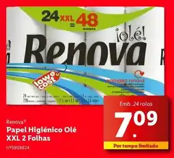 Lidl Renova - papel higienico olé xxl 2 folhas promoção
