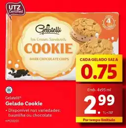 Lidl Gelatelli - gelado cookie promoção