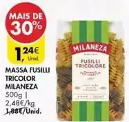 Pingo Doce Milaneza - massa fusilli tricolor promoção