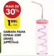 Pingo Doce Garrafa palha espiral sort promoção