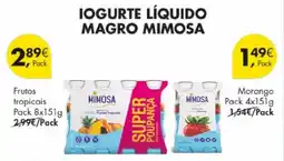 Pingo Doce Iogurte líquido magro mimosa promoção