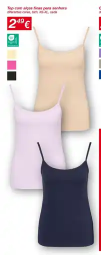 kik Top com alças finas para senhora promoção