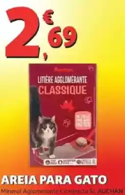 Auchan Areia para gato promoção
