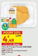 Auchan Peito de Frango Panado AUCHAN promoção