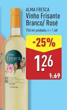 ALDI Alma fresca - vinho frisante branco/ rosé promoção