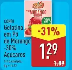 ALDI Condi - gelatina em po de morango -30% açúcares promoção