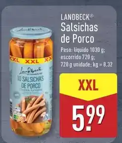 ALDI Xxl - salsichas de porco promoção