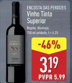 ALDI Encosta das perdizes - vinho tinto promoção