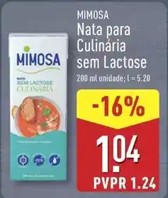 ALDI Mimosa - nata para culinaria sem lactose promoção