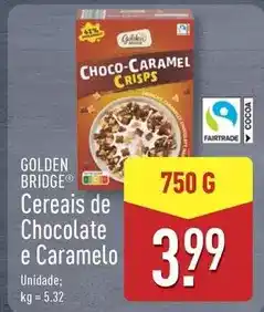 ALDI Golden bridge - cereais de chocolate e caramelo promoção