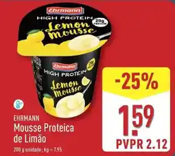 ALDI Ehrmann - mousse proteica de limão promoção