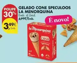 Pingo Doce Gelado cone speculoos promoção