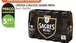 Pingo Doce Sagres - cerveja c/alcool preta promoção