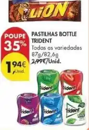 Pingo Doce Trident - pastilhas bottle promoção