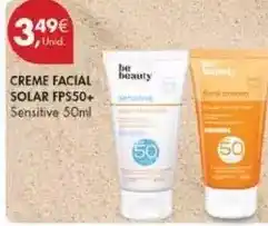 Pingo Doce Be beauty - creme facial solar fps50+ promoção