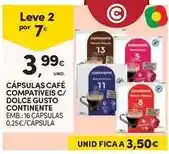 Continente Continente - cápsulas café compativeis c/ dolce gusto promoção