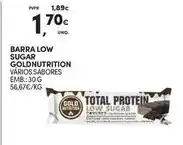 Continente Goldnutrition - barra low sugar promoção