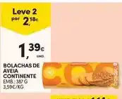 Continente Continente - bolachas de aveia promoção