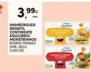 Continente Continente - hambúrguer infantil equilíbrio promoção