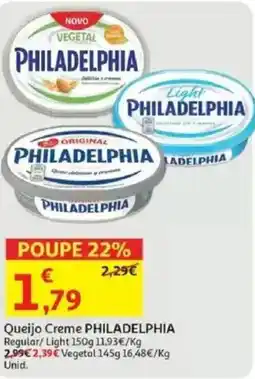 Auchan Queijo Creme PHILADELPHIA promoção