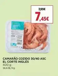 El Corte Inglés El corte inglés - camarão cozido 30/40 asc promoção