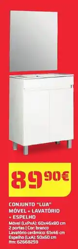 Bricomarché Conjunto "lua" móvel + lavatório + espelho promoção