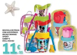E.Leclerc com - mochila de praia com acessorios mickey/minnie/ spidey/gabby's doll house/microsoft promoção