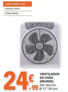 E.Leclerc Ventilador de chão grunkel promoção
