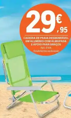 E.Leclerc com - cadeira de praia desodotravel em aluminio con almofada e apolo para bracos promoção