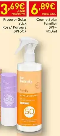 Recheio Be beauty - protetor solar facial promoção
